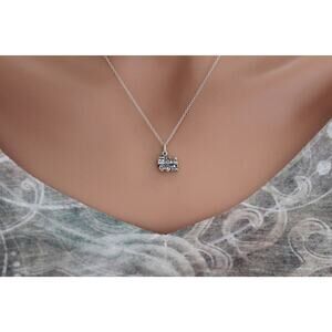Sterling Silver Train Charm Necklace, Sterling Silver Train Pendant Necklace